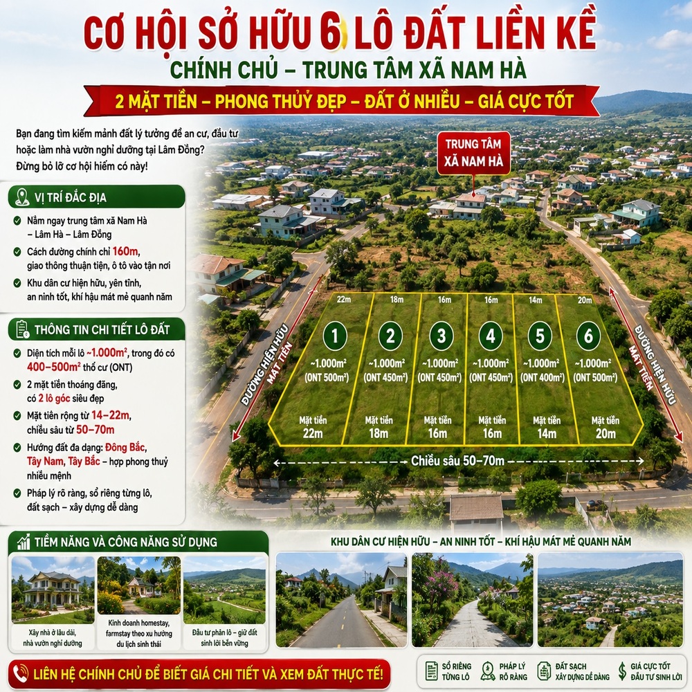 đất nền Nam Hà Lâm Hà