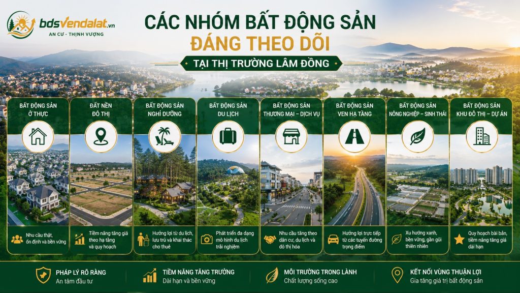 Các nhóm phân khúc bất động sản Lâm Đồng giàu tiềm năng