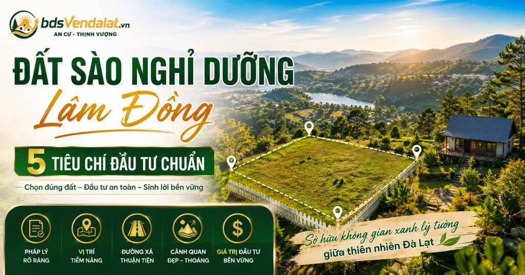 Đất Sào Nghỉ Dưỡng Lâm Đồng: 5 Tiêu Chí Đầu Tư Chuẩn | BDS Ven Đà Lạt