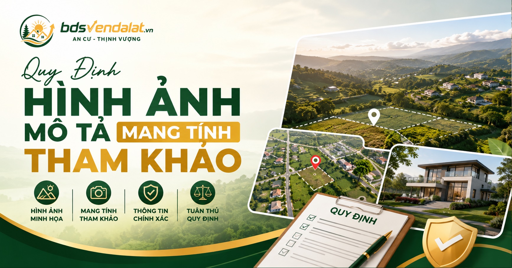 Quy định hình ảnh mô tả chỉ mang tính tham khảo tại BDS Ven Đà Lạt