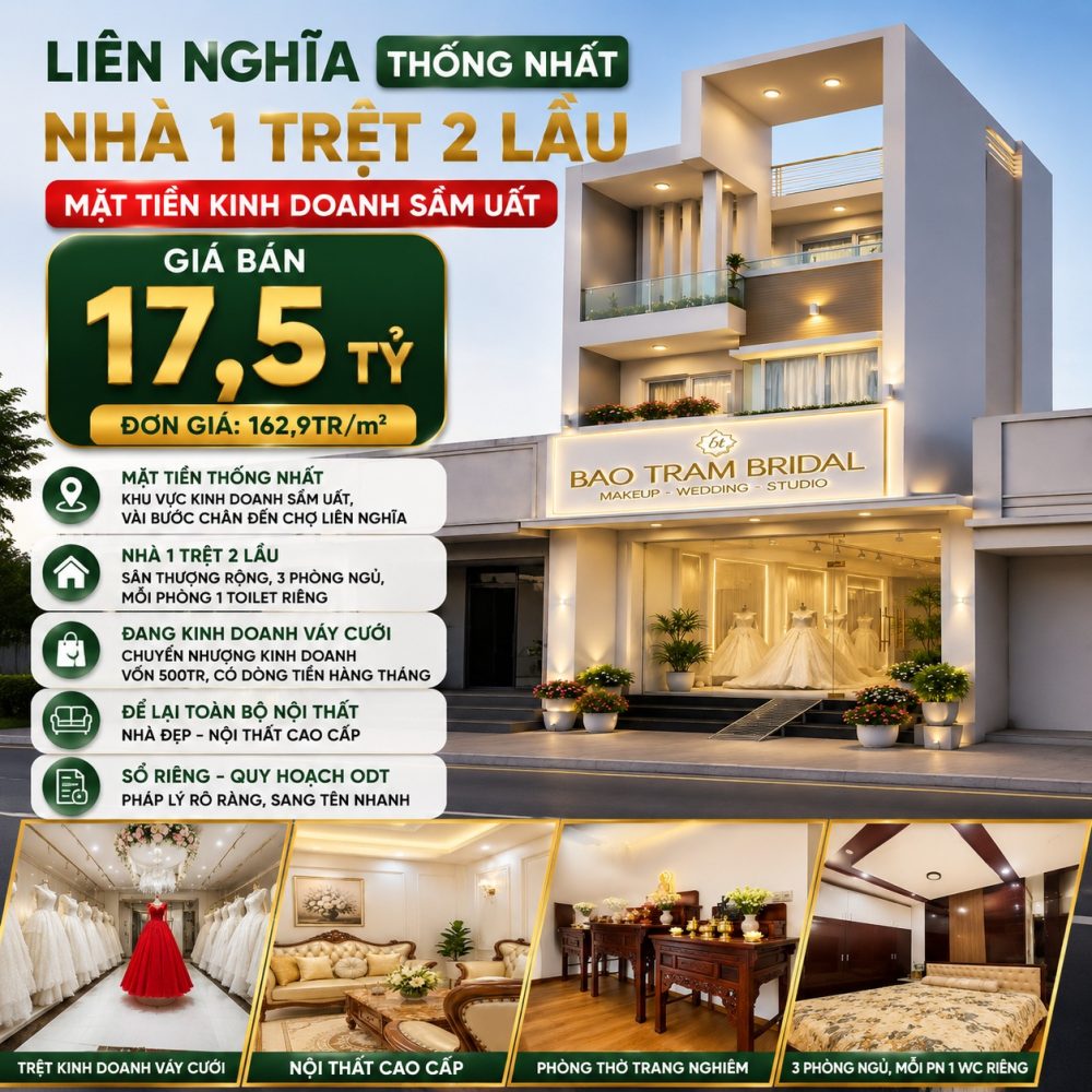 Nhà Liên Nghĩa mặt tiền Thống Nhất, giá 17,5 tỷ
