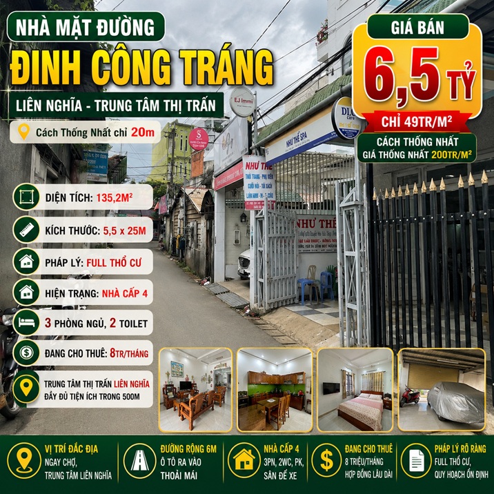 Nhà Đinh Công Tráng 135,2m² hiện trạng nhà cấp 4