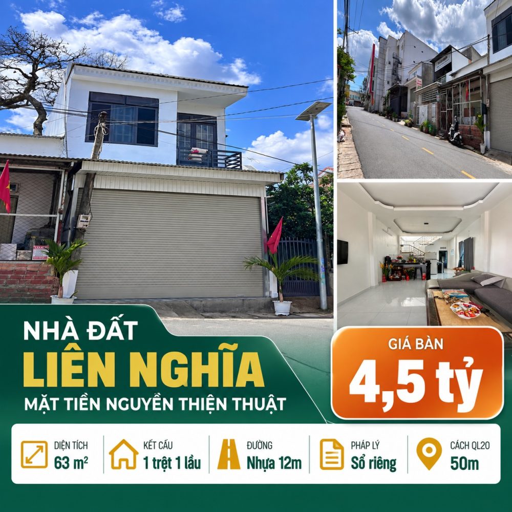 Nhà đất Liên Nghĩa Nguyễn Thiện Thuật – 4,5 tỷ